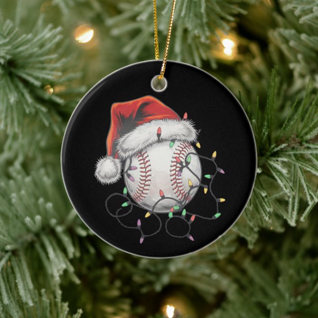 Tomte Sport Jul Basebollspelare Julgransprydnad Keramik (Träd)