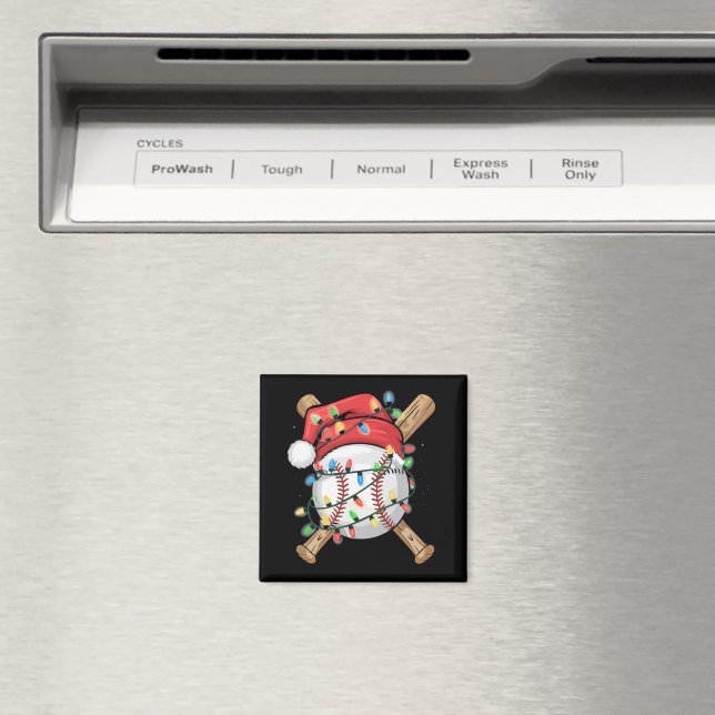 Tomte Sport Jul Basebollspelare  Magnet (In Situ (Dishwasher))
