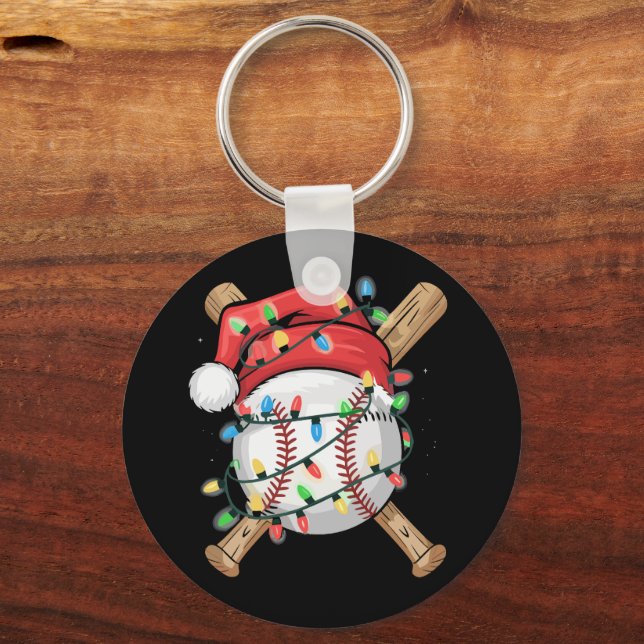 Tomte Sport Jul Basebollspelare  Nyckelring (Framsida)