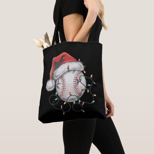 Tomte Sport Jul Basebollspelare Tygkasse (Närbild)