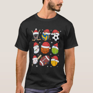 Tomte Sport Jul Sport Boll Spelare Älskare T Shirt