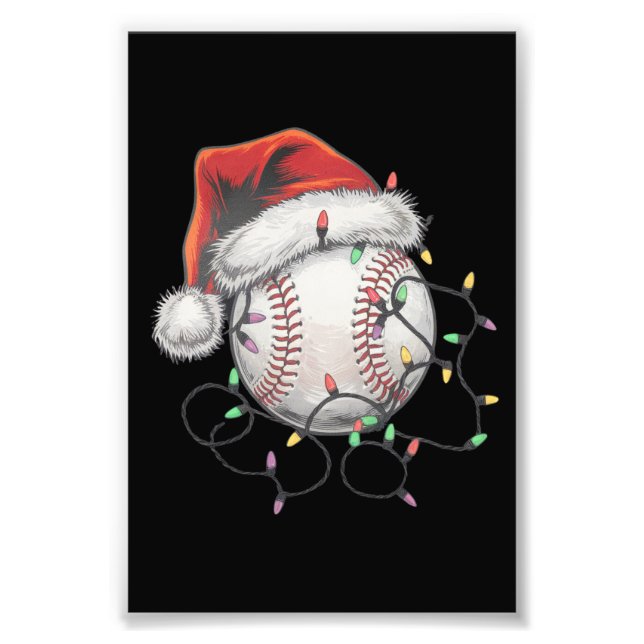 Tomte Sport Julbasebollspelare Fototryck (Framsidan)