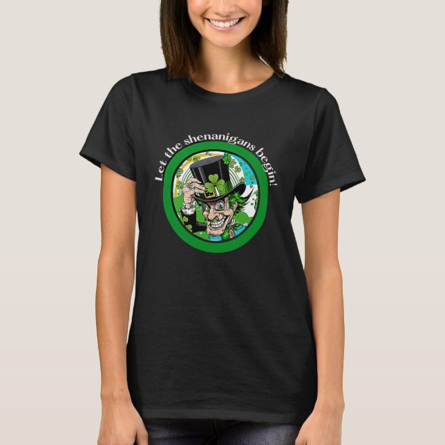 Tomte St Patrick Glad St Patricks dag dekoration T Shirt (Framsida)
