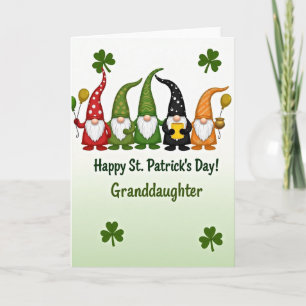 Tomte St Patricks Day Barnbarnskort Kort