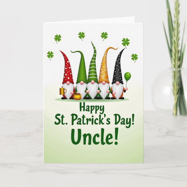 Tomte St Patricks Day Farbror Kort (Framsida)