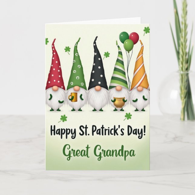 Tomte St Patricks Day farfars kort (Framsida)
