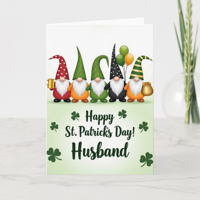 Tomte St Patricks Day Glitterkort Kort (Framsida)