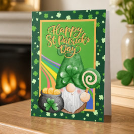 Tomte St. Patrick's Day-kort Helgkort
