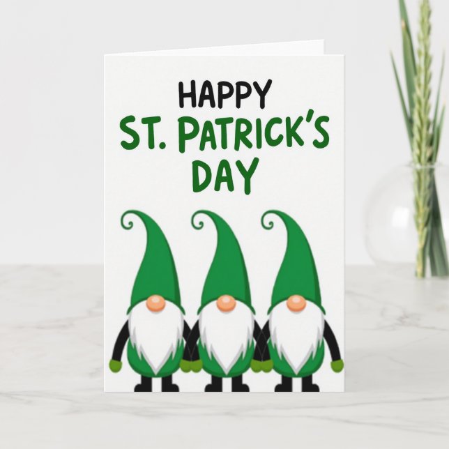 Tomte St Patricks Day-kort Kort (Framsida)