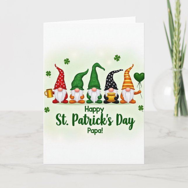 Tomte St Patricks Day Pappa Kort (Framsida)