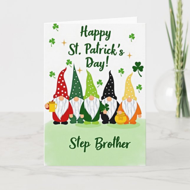 Tomte St Patrick's Day Styvbroders Kort (Framsida)