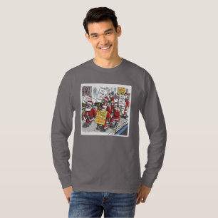 Tomte Strejk män röker grå långärmad T-shirt