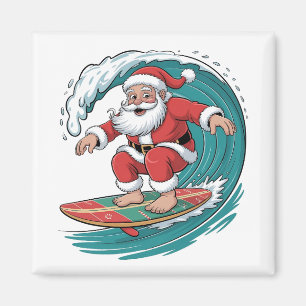 Tomte surfing jul surfing X-mas fest julfirande Magnet