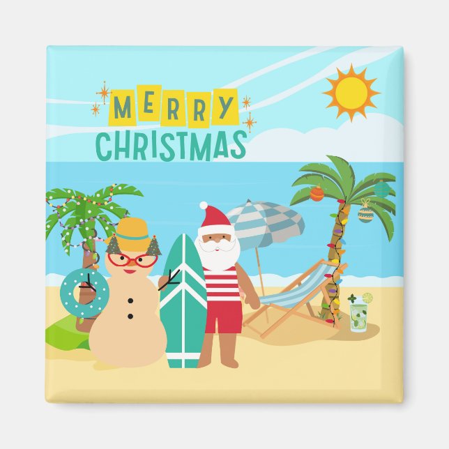 Tomte Surfing Julkryssning Dörr Magnet (Framsidan)