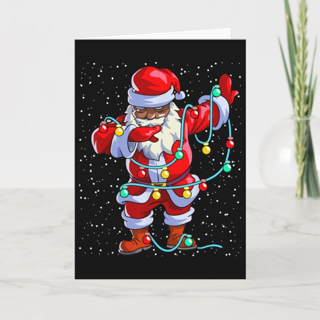 Tomte Svart jul Afro Afroamerikansk  Kort (Framsida)