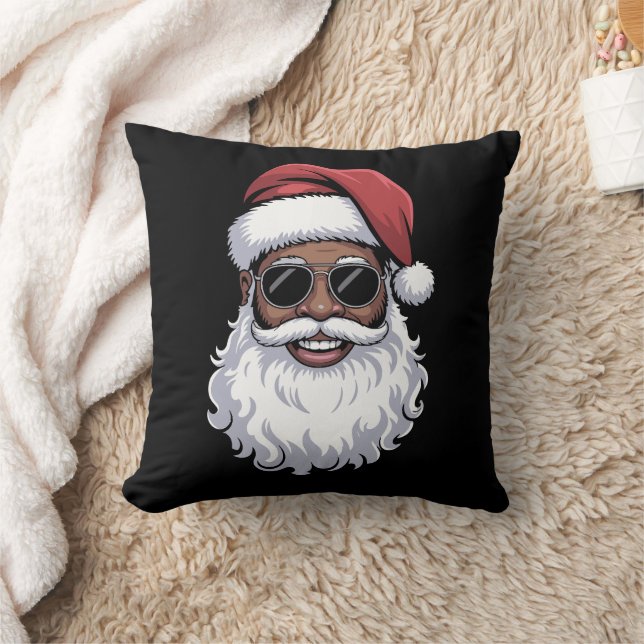 Tomte Svart Xmas Tomte Afro Afroamerikansk Kudde (Filt)