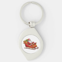 Tomte Swirl Silverfärgad Nyckelring