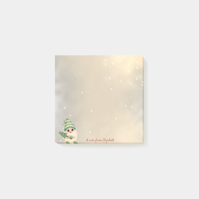 Tomte Tallrik Guld Jul Post-it Block (Framsida)