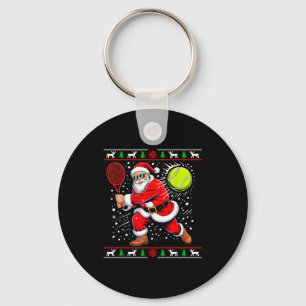 Tomte Tennis Spelare Jul Xmas Roligt Högtid M Nyckelring