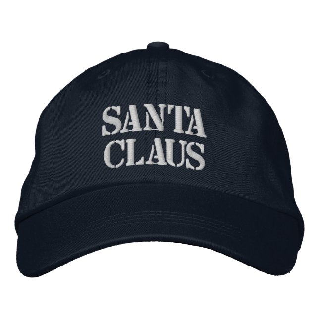 Tomte Text Tryckt Navy Kvalitetshatt Jul Broderad Keps (Framsida)
