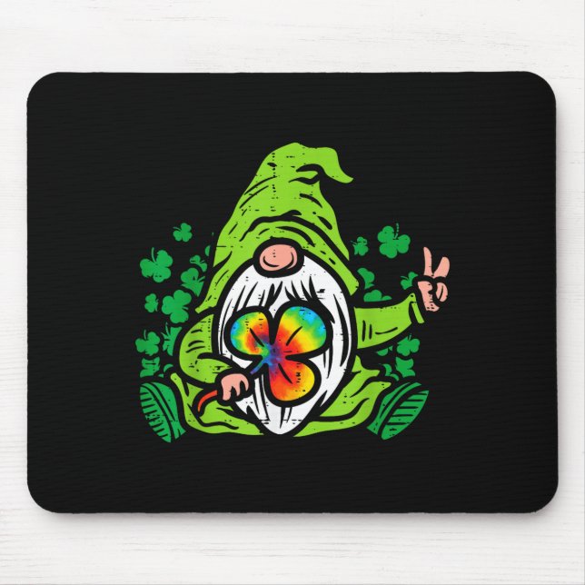 Tomte Tie Dye Shamrock Klöver St Patricks Day Hipe Musmatta (Framsidan)