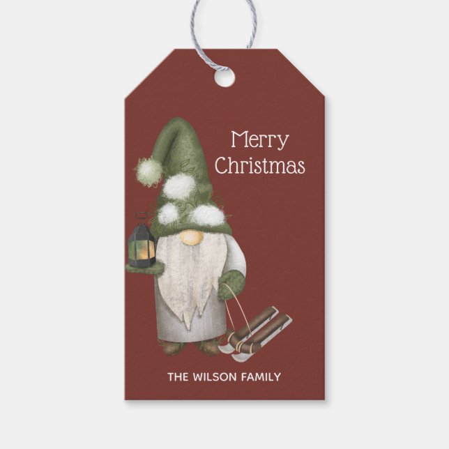 Tomte till jul presentetikett (Framsidan)