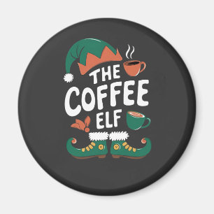 Tomte till julkaffe Rolig koffein Julälskare Magnet