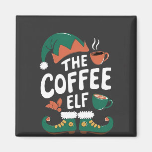 Tomte till julkaffe Rolig koffein Julälskare Magnet