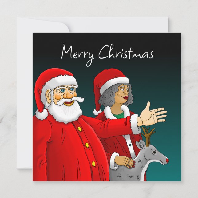 Tomte, Tomteskägg & Rudolf julkort Anteckningskort (Framsida)