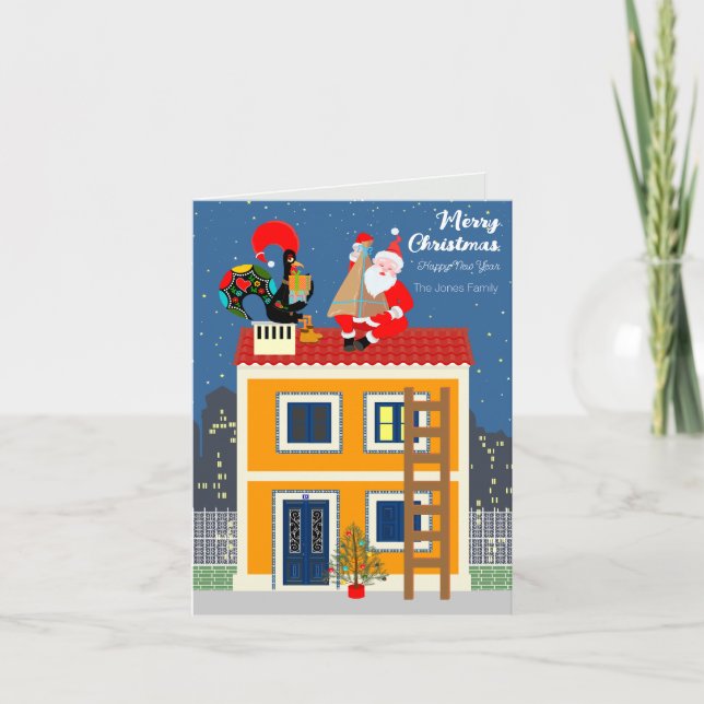 Tomte träffar den portugisiska tuppen kort (Framsida)