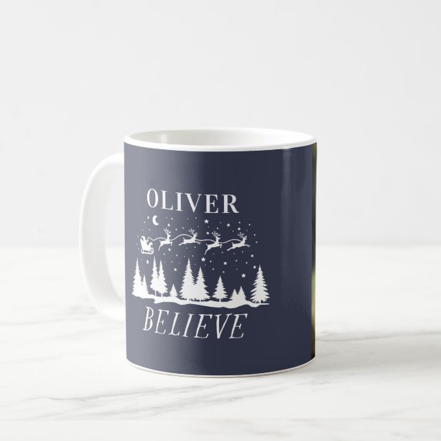 Tomte tro jul traditionell marin foton kaffemugg (Framsida vänster)