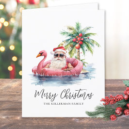 Tomte Tropisk Strand Jul Helgkort