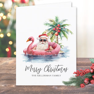 Tomte Tropisk Strand Jul Helgkort
