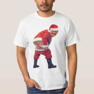 Tomte Trump Bygg Muren Rolig politisk T Shirt