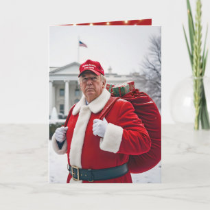 Tomte Trump med röd påse Kort