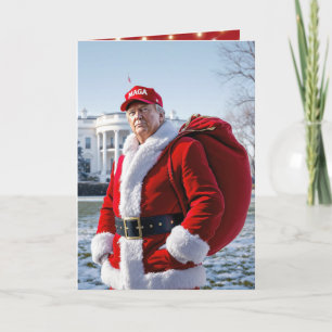 Tomte Trump Med Röd Säck Kort