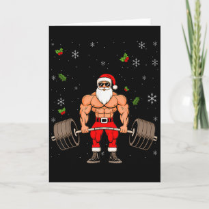 Tomte tyngdlyftning jul fitness gym marklyft kort
