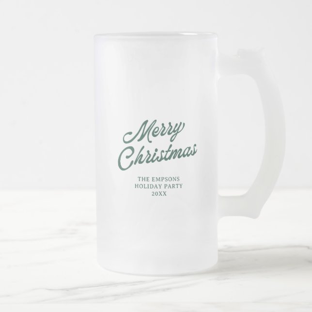 Tomte “Upp och drick” Roligt present till julfest Frostat Ölglas (Höger)