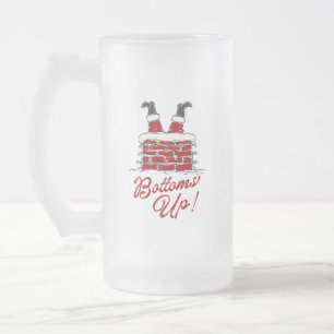 Tomte ”Upp och ner” Roligt present till julfest Frostat Ölglas