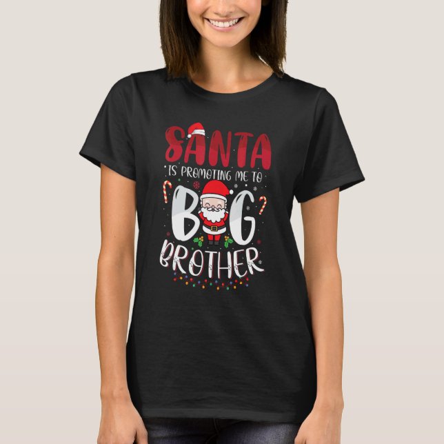 Tomte Uppgraderar Mig Till Storebror Julbarn T Shirt (Framsida)