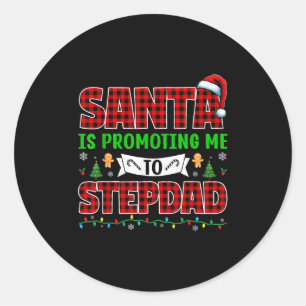 Tomte Uppgraderar Mig Till Styvfar Jul Bebisar På Runt Klistermärke