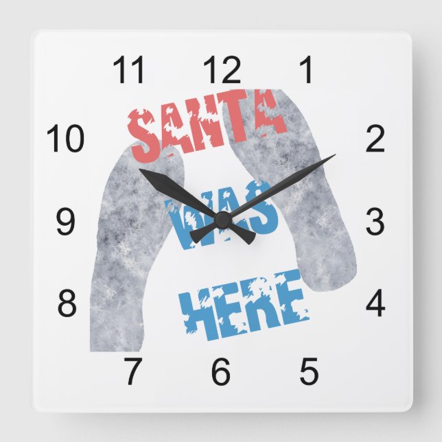 Tomte Var Här Fyrkantig Klocka (Framsida)