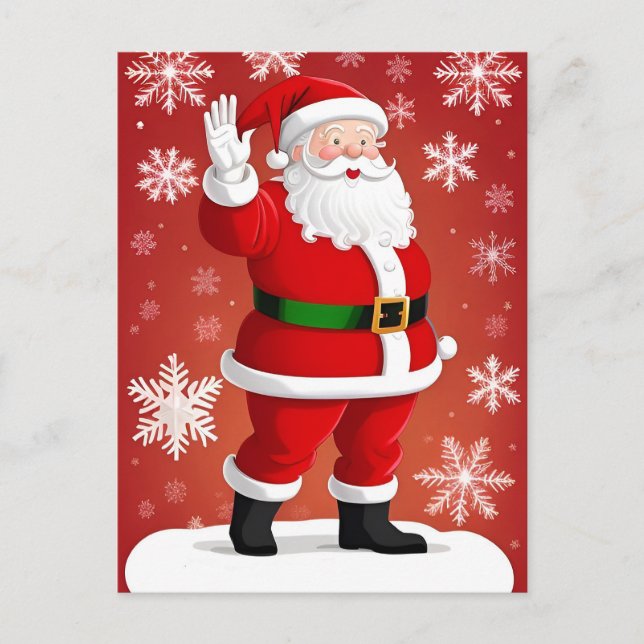 🎄 Tomte vid julgranssken ❄️ Festive Jul Vykort (Framsida)