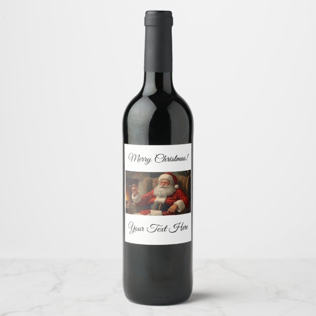 Tomte-vin Etikett för Flaskor (Framsida)