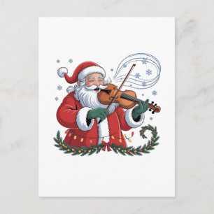 Tomte Violinspelare Violinist Julmusik Xmas Inbjudan Vykort