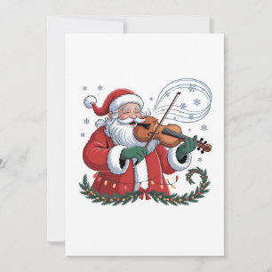 Tomte Violinspelare Violinist Julmusik Xmas Inbjudningar