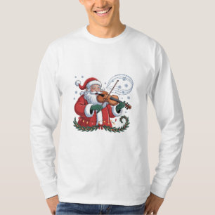 Tomte Violinspelare Violinist Julmusik Xmas T Shirt