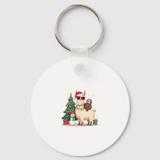 Tomte Xmas Rolig Lama Sengångare Jul (2) Nyckelring