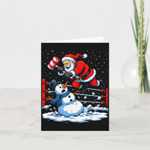 Tomte Xmas Snö Ljus Wrestling Roligt Wrestling C Kort