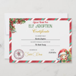 Tomteadoptionsbevis Inbjudningar